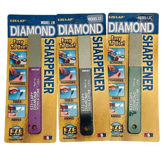 EZE-LAP 5 PACK SET Color Coded SF/F/M/C/XC Diamond Hones Sharpening Stones Hand - Picture 3 of 5